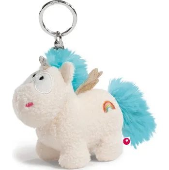 Přívěsek plyšový Jednorožec Wingfried modrý s křídly 10 cm - NICI