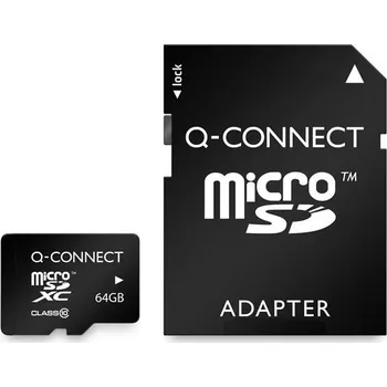 Paměťová karta Q-connect Paměťová karta Q-C - Micro SDXC, SD adaptér, 64GB