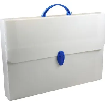 Aktovka s držadlem Donau - A4, plastová, bílá