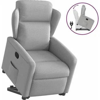 Křeslo vidaXL Zvedací polohovací křeslo textil [3303139] Barva: Obláčkově šedá