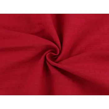 Bavlněná látka / plátno s krajkovým efektem, barva 12 červená