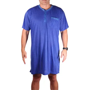 Pánská noční košile Slávek pánská noční košile krátký rukáv V2649 XL modrá