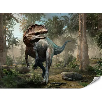 Fototapeta Fototapeta pro děti Muralo Realistický dinosaurus a palmy 400x280 cm