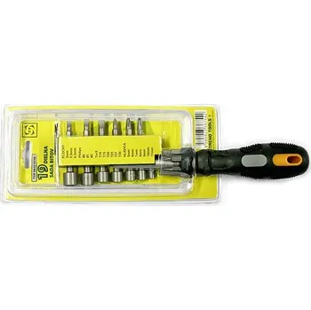 Sada nářadí Sada bitov a hlavíc Strend Pro SD0539, 19 dielna, s račňovým skrutkovačom