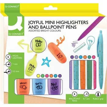 Sada zvýrazňovačů a kuličkových per Q-Connect