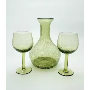 Sklenice Souprava na víno - Krakle - lesní zelená | 100397