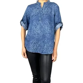 Dámská halenka Dámská košilová halenka riflový vzhled tmavě modrá vel.UNI