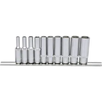 Gola hlavice KS Tools Souprava šestihranných nástrčných ořechů 1/4", dlouhé, 10dílná, 4–13 mm 917.0610