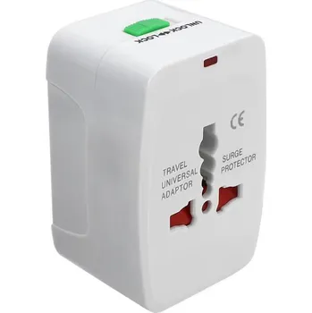 Cestovní adaptér Adaptérová zásuvka USA/UK/EU - bílá