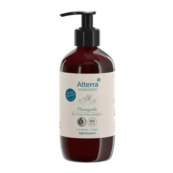 Koupelová kosmetika Alterra Naturkosmetik Tekuté mýdlo na ruce Růže a rakytník 350 ml