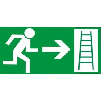 Značení Fotoluminiscenční samolepka Únikový žebřík - směr vpravo 210 x 100 mm