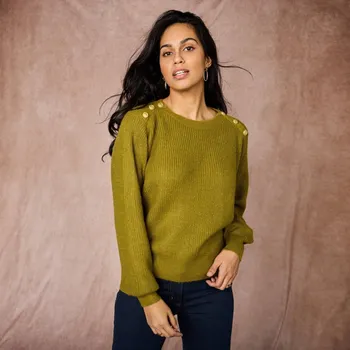 Dámský svetr Pulovr s hladkým vzorem mechová 42/44