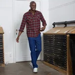 Flanelová kostkovaná košile bordó/šedá 39/40