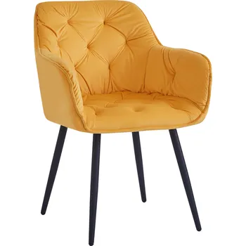 Jídelní židle Tempo Kondela Designové křeslo, žlutá Velvet látka, FEDRIS NEW