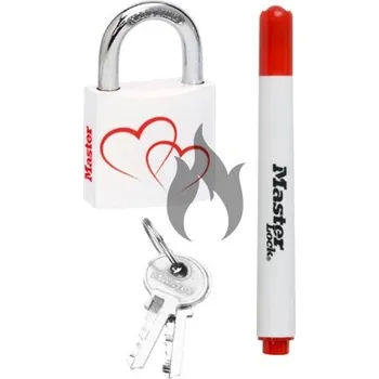 Master Lock 3430EURDLOV_twohearts visací zámek z pevného hliníku 30 mm
