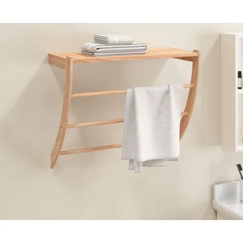 Držák na ručník vidaXL Police na ručníky 60 x 25,5 x 49 cm masivní ořechové dřevo [350374]