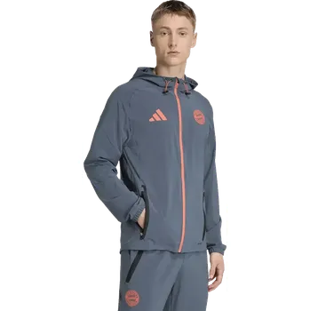 Pánská casual bunda Pánská bunda na cesty Adidas FC Bayern 25/26 Vis Tech Travel šedá