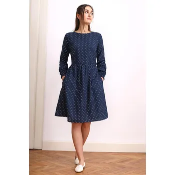 Dámské šaty Lotika Puntíkaté 100% lněné šaty Lotika 1090349