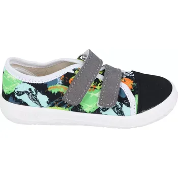 Dívčí tenisky Jonap barefoot plátěnky Airy zelené dino 25