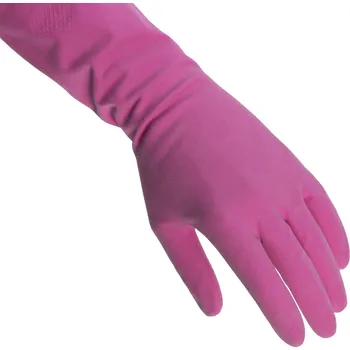 Rukavice na úklid Latexové rukavice PRACTICAL ROSA M PALE 2 ks.