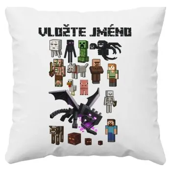 Žertovný předmět Minecraftový tým - polštář s potiskem pro fanoušky hry Minecraft - personalizovaný produkt- Tričkový.cz