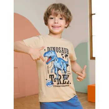 Chlapecké tričko Sinsay - Tričko s krátkými rukávy a potiskem - béžová - 799EY-08X - 799EY-08X-134