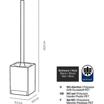 Kela WC sada Cube polyresin černá KL-23690