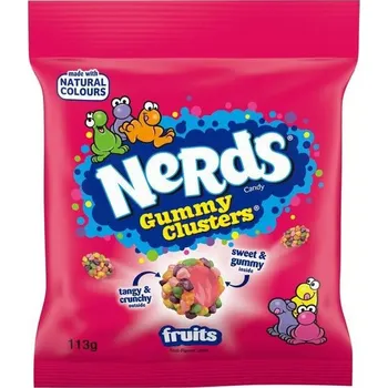 Bonbon Nerds Clusters Fruit žvýkací bonbony v cukrové skořápce s ovocnými příchutěmi 113 g