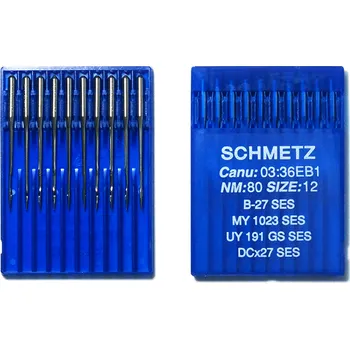 Jehla Schmetz B27 síla 80 SES kulatá špička, balení 10ks