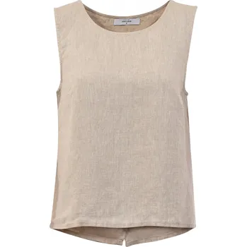 Lněný top TROPEA S / Bílá