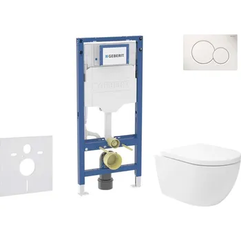 GEBERIT - Duofix Set předstěnové instalace, klozetu Oudee Vortex a sedátka softclose, tlačítko Sigma01, alpská bílá SANI11CA3173B