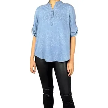 Dámská halenka Dámská košilová halenka riflový vzhled světle modrá vel.UNI