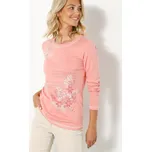 Blancheporte Tričko s dlouhými rukávy a potiskem květin korálová 50