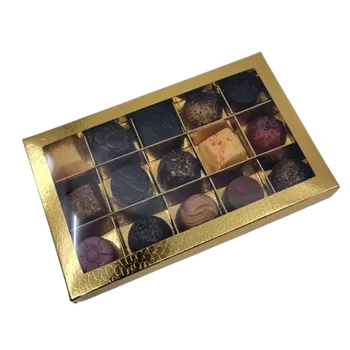 Dárková krabička Zlatá elegantní krabička na 15 pralinek v hadí kůži 18x11x2 cm