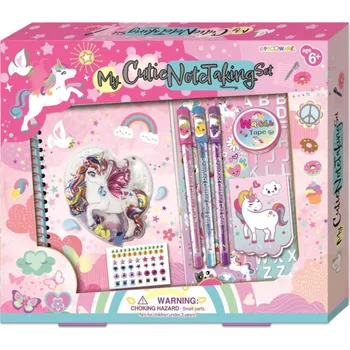 Zápisník Tajný deník jednorožec holčičí set s gelovými pery s vůní s nálepkami | 890021