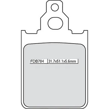 Auto-moto Brzdové destičky FERODO FDB 784AG 31,7x51,1x5,6mm ITALJET FORMULA