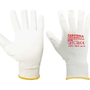 Zabezpečovací technika Pracovní a ochranné rukavice Červinka balení 10 párů - bílé, polyester máčený v polyuretanu Barva č: Bílá, Velikost: 9