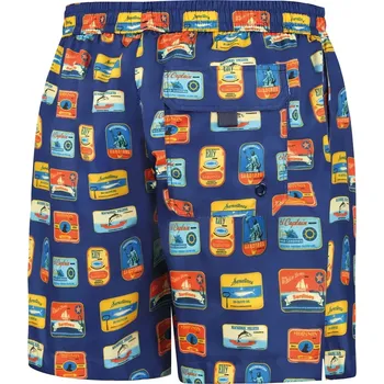 Pánské plavky Pánské plavkové kraťasy Happy Shorts long SM29-48 Tmavě modrá mix - Self tmavě modrá - vzor XL