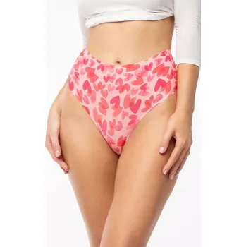 Dámské oblečení Dámské brazilky Love Vibes Simple Brasil Maxi Růžová mix - Julimex růžová-červená L