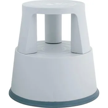 Stolička Stupínek Q-Connect plast., s kolečky, světle šedý