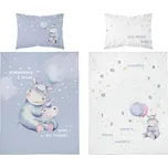 Bambusové povlečení hrošíci - modrobílá