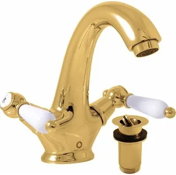 Morava retro Umyvadlová baterie s výpustí, zlatá MK529.0Z