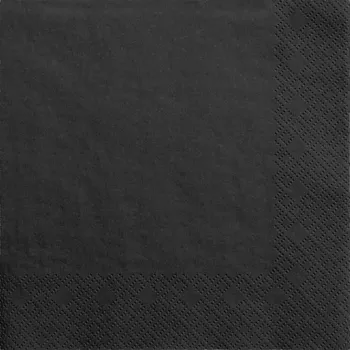 Papírový ubrousek Černé třívrstvé ubrousky 33x33 cm – 20 ks, elegantní slavnostní