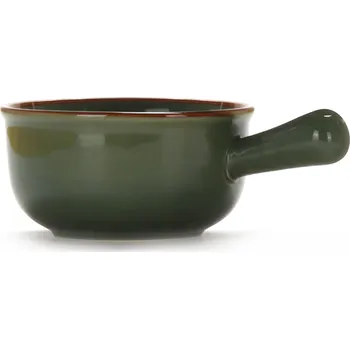 Nádobí Clay Keramická polévková miska Tavo s rukojetí 21 × 7,5 cm, zelenobéžová