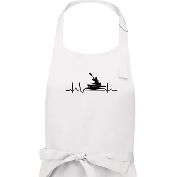 Kuchyňská zástěra EKG kajak - Pánská zástěra na vaření - Univerzální velikost ( Bílá )