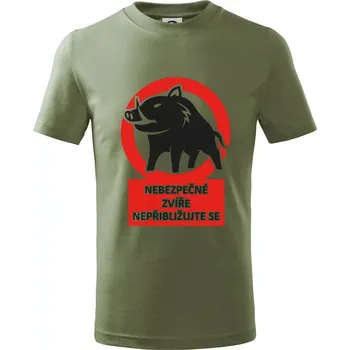 Nebezpečné zvíře - Tričko dětské bavlněné - 104-110cm / 3-4 roky ( Khaki )
