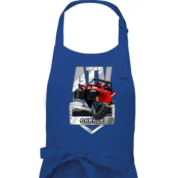 Kuchyňská zástěra ATV garage - Pánská zástěra na vaření - Univerzální velikost ( Královská modrá )