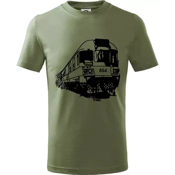 Vlak 854 bok - Tričko dětské bavlněné - 104-110cm / 3-4 roky ( Khaki )