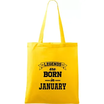 Legends are born in January - Taška bavlněná - 42 x 38 cm ( Žlutá )