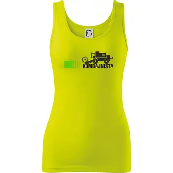 Dámské tričko Kombajnista zelená a žlutá - Dámské tílko - XS ( Limetková )
